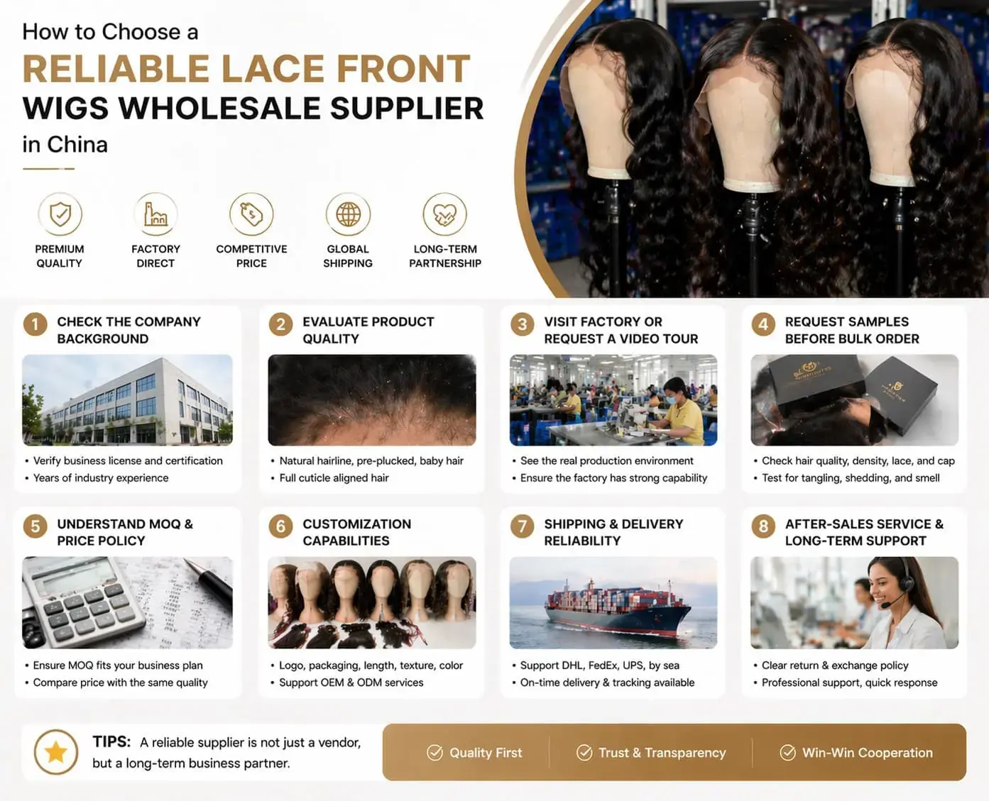 How to Choose a Reliable Wholesale Supplier of Lace Front Wigs in China