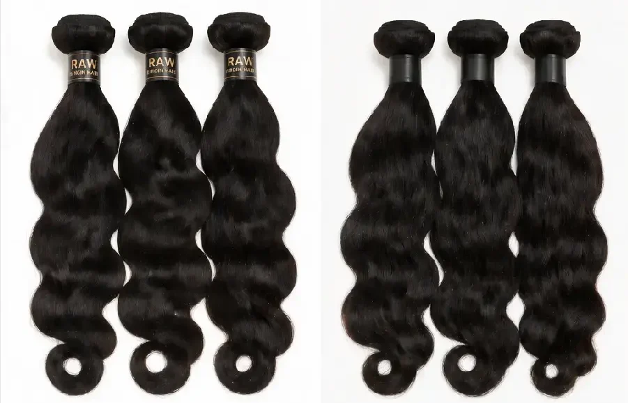  Raw Virgin Hair front and back view, 100% unprocessed human hair bundle, premium raw virgin hair wholesale from China manufacturer 