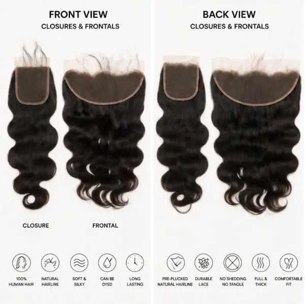 Chinese Manufacturer Lace Closures and Frontals High Quality
