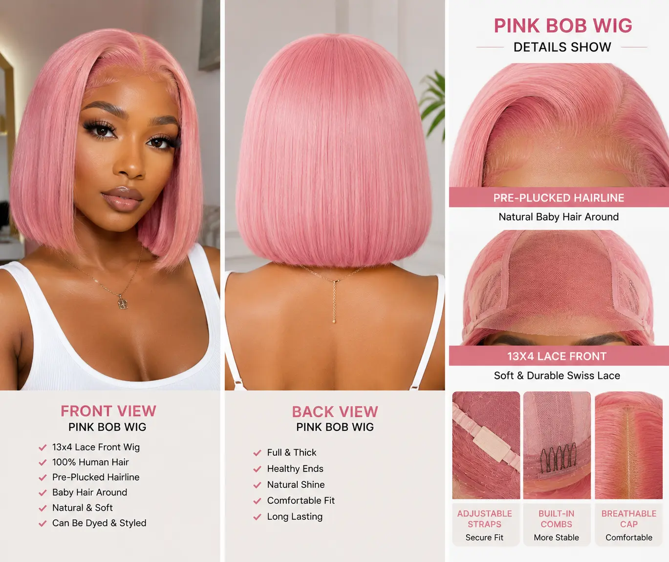 Pink Bob Wig