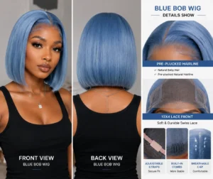 Blue Bob Wigs