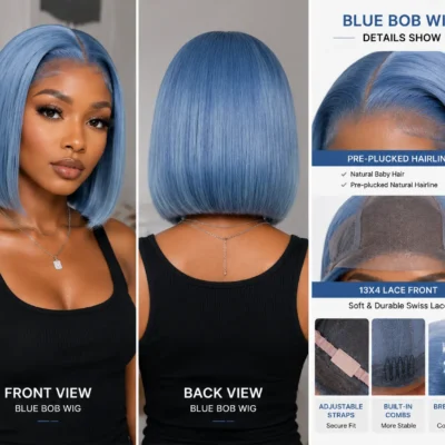 Blue Bob Wigs