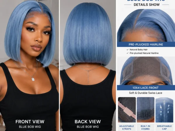 Blue Bob Wigs