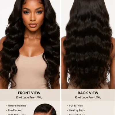 13x4 Straight Lace Front Wigs Front Back Cap Structure Display