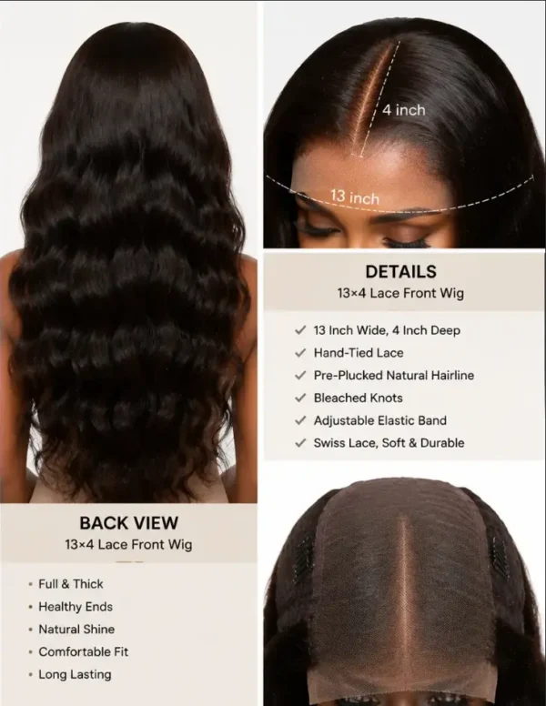 13x4 Lace Front Wigs Inner Cap and Structure Details
