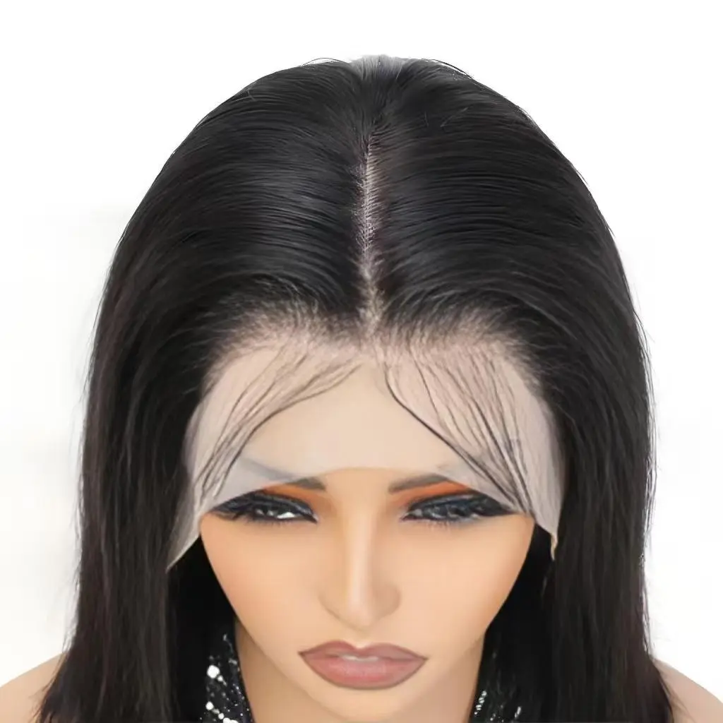 HD lace front wig natural hairline close-up