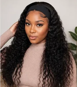 Natural hairline headband wigs for salons