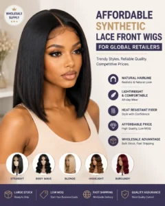 Affordable synthetic lace front wigs wholesale supply for global retailers and online stores