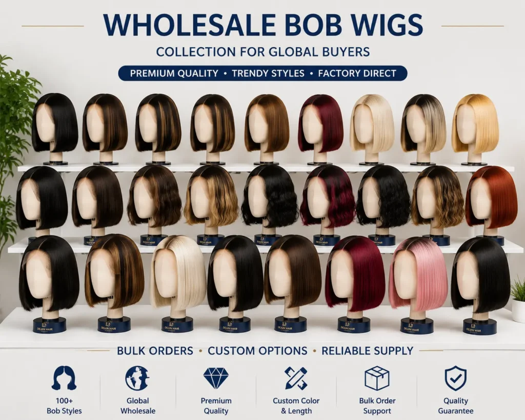 China bob wigs manufacturer wholesale collection for salons, retailers and global buyers