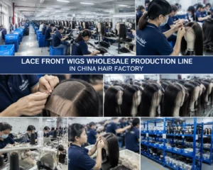 Lace front wigs wholesale production line in China hair factory