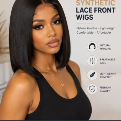 wholesale-synthetic-lace-front-wigs-model-wear Wholesale synthetic lace front wigs with natural hairline for salons and beauty retailers