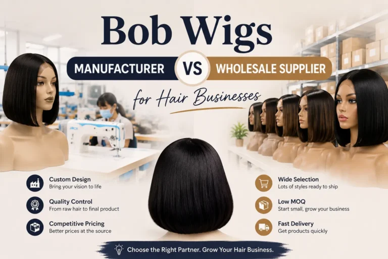 Bob wigs manufacturer vs wholesale supplier for hair businesses
