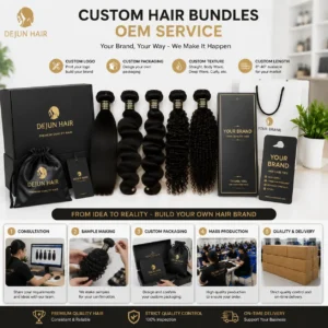 Custom hair bundles OEM service with private label packaging solutions