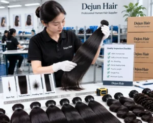 Human hair bundles quality inspection before wholesale shipment for global buyers