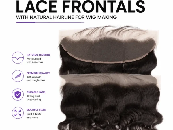Wholesale lace frontals with natural hairline for wig making and custom wig production