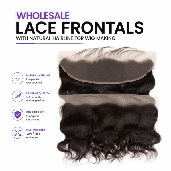 Wholesale lace frontals with natural hairline for wig making and custom wig production