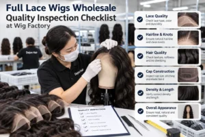 Full lace wigs wholesale quality inspection checklist at wig factory