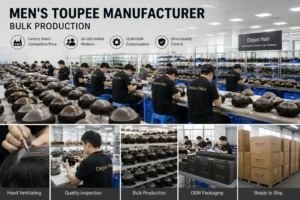 Men's toupee manufacturer bulk production for wholesale and OEM hairpiece orders