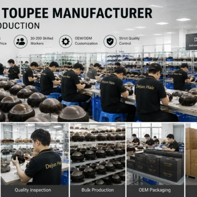 Men's toupee manufacturer bulk production for wholesale and OEM hairpiece orders