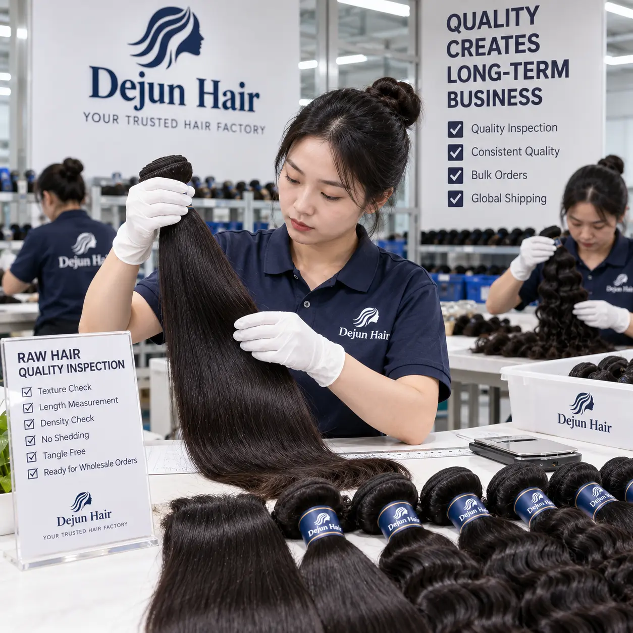 Raw hair vendors quality inspection for wholesale orders
