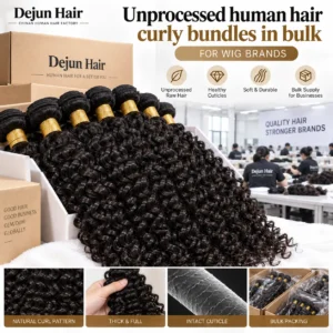 Unprocessed curly human hair bundles in bulk for wig brands, salons and wholesale buyers